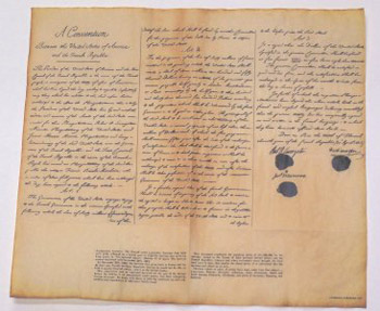 Louisiana Purchase antiqued parchment replica document